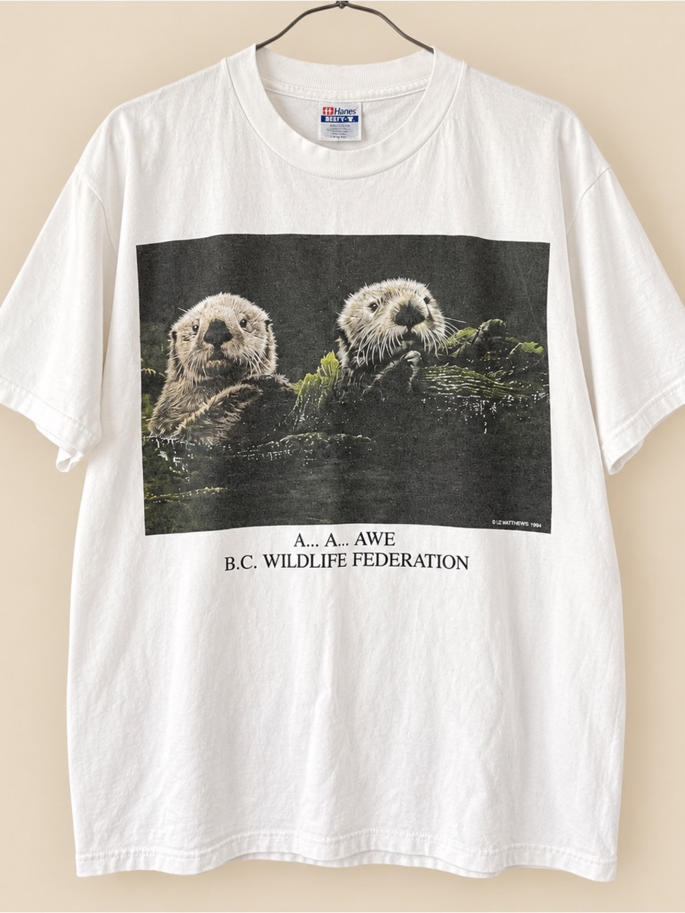 90s Vintage Otter Nature Tee L